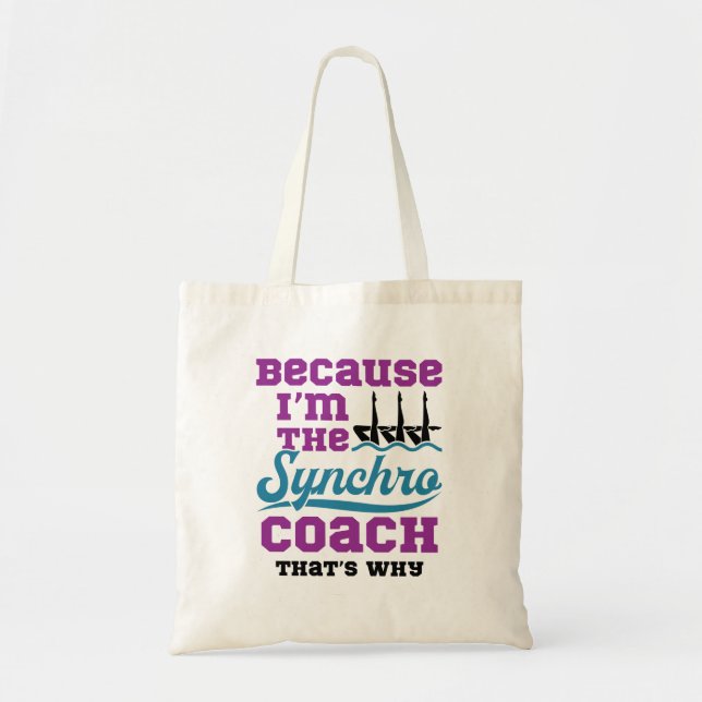 Tote Bag Natation synchronisée parce que je suis entraîneur (Devant)