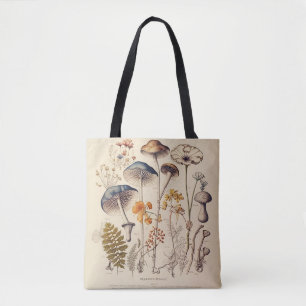Tote Bag Naturaliste de champignons vintages