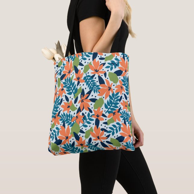 Tote Bag Nature Fleurs colorées mignonnes (De près)