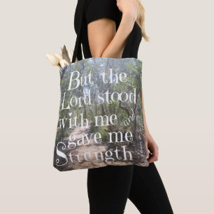 Tote Bag Nature Fourre-tout avec Verse de Timothy 4:17