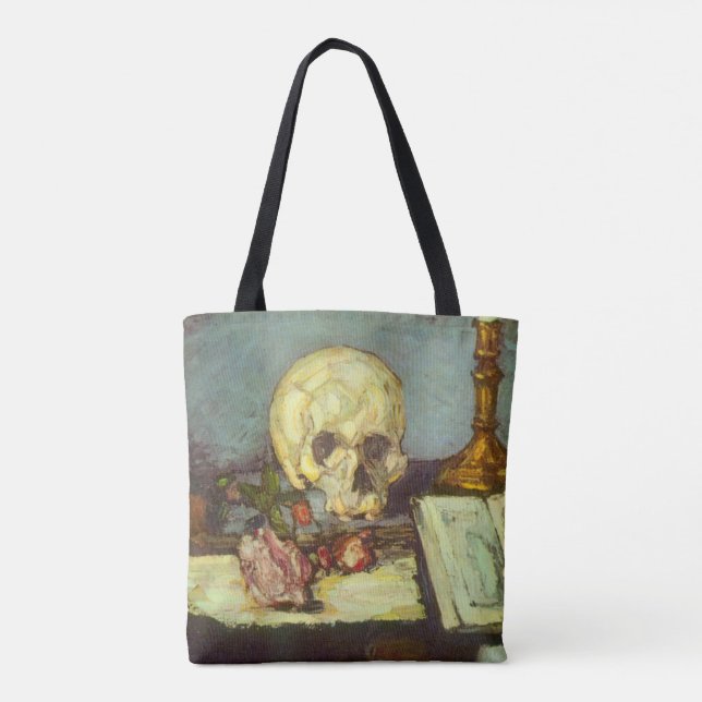 Tote Bag Nature morte avec crâne, bougie, livre de Paul Cez (Dos)