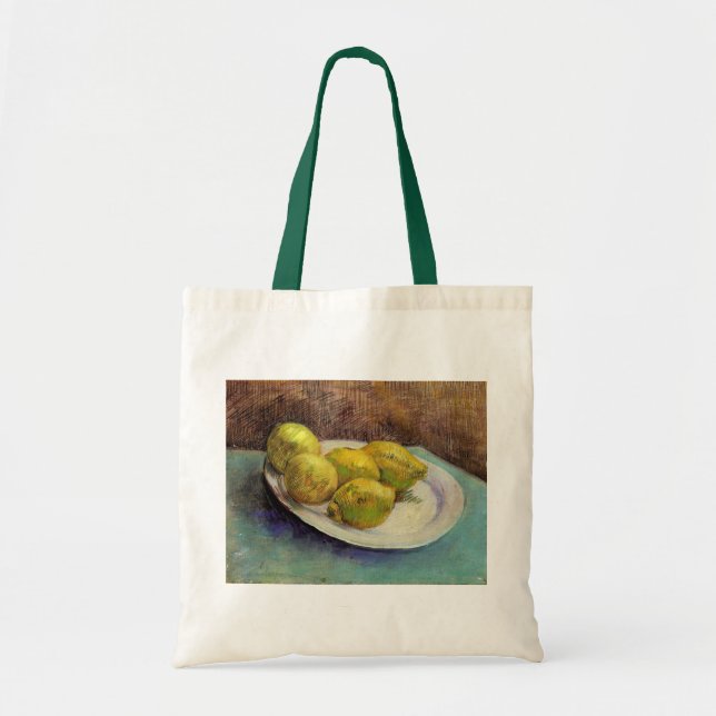 Tote Bag Nature morte Citrons sur une assiette par Vincent  (Devant)