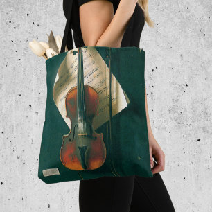 Tote Bag Nature morte d'un vieux violon par William Michael