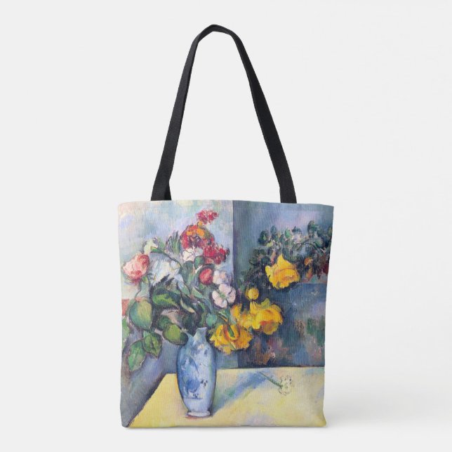 Tote Bag Nature morte Fleurs dans un vase par Paul Cezanne (Dos)