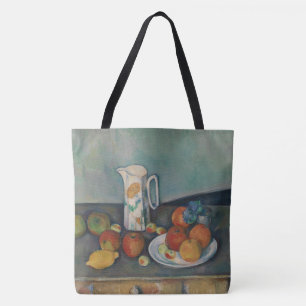 Tote Bag Nature morte, Pot à lait et fruits sur une table,