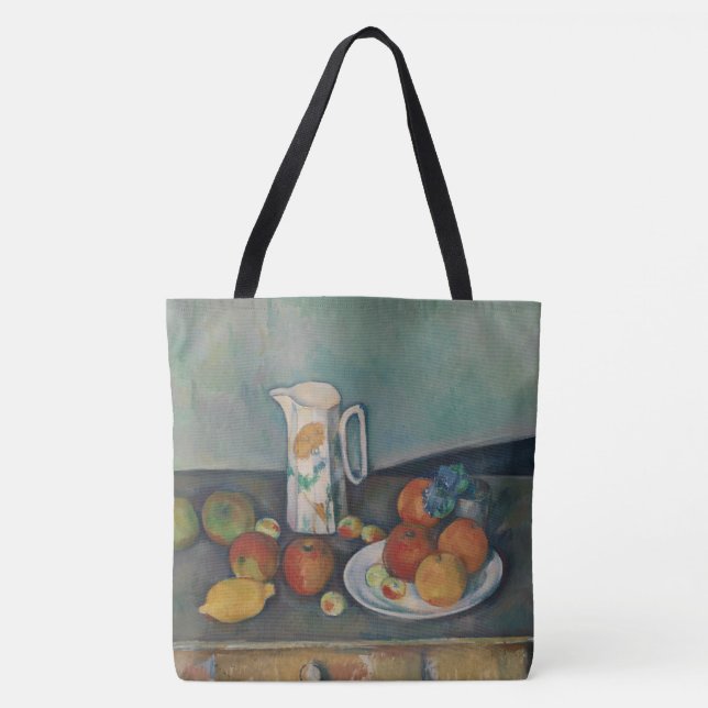Tote Bag Nature morte, Pot à lait et fruits sur une table,  (Devant)