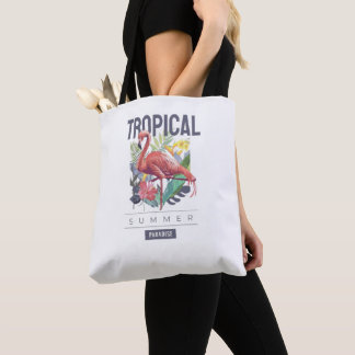 Tote Bag nature print phrase tropical summer paradise