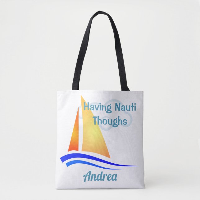 Tote Bag Nauti Pense Nautique Voilier (Devant)
