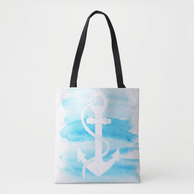 Tote Bag Nautique - Ancre d'aquarelle (1) - toutes les (Devant)
