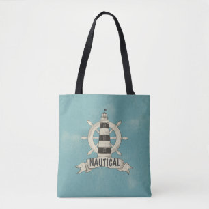 Tote Bag Nautique,Bateau Roue,Marin