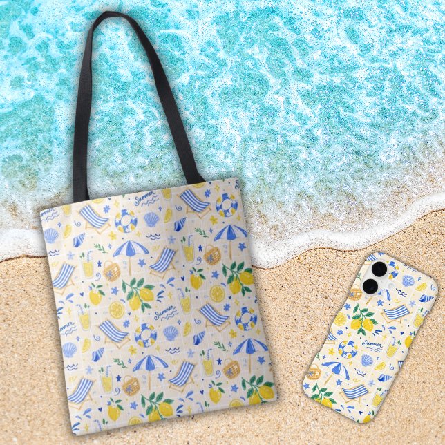 Tote Bag Nautique Été Citron Mignon  (Créateur téléchargé)