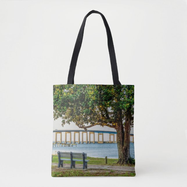 Tote Bag Navarre Park Bench and Bridge (Devant)