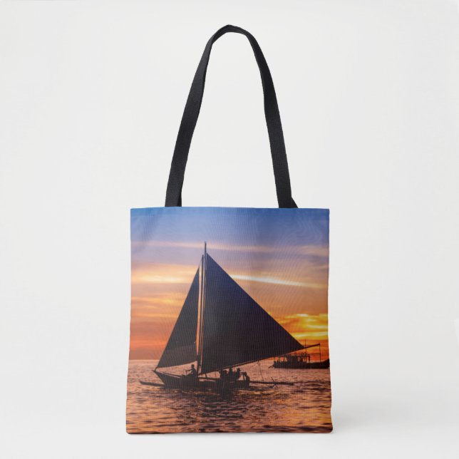 Tote Bag Navigation de Paraw au coucher du soleil (Devant)