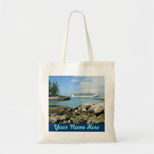 Tote Bag Navire de croisière à CocoCay Nom personnalisé