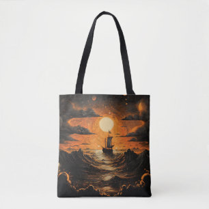 Tote Bag Navire naviguant la nuit