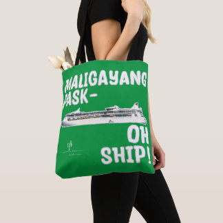 Tote Bag NAVIRE Pask-OH Maligayang ! Chrs Vert/Argent. Croi