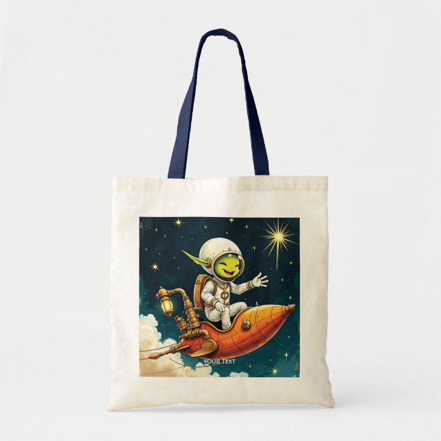 Tote Bag Navire spatial Alien mignon Imaginaire (Devant)