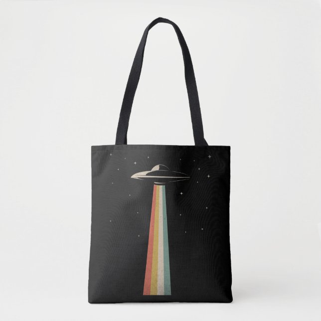Tote Bag Navire spatial rétro-Alien d'enlèvement de l'OVNI  (Devant)