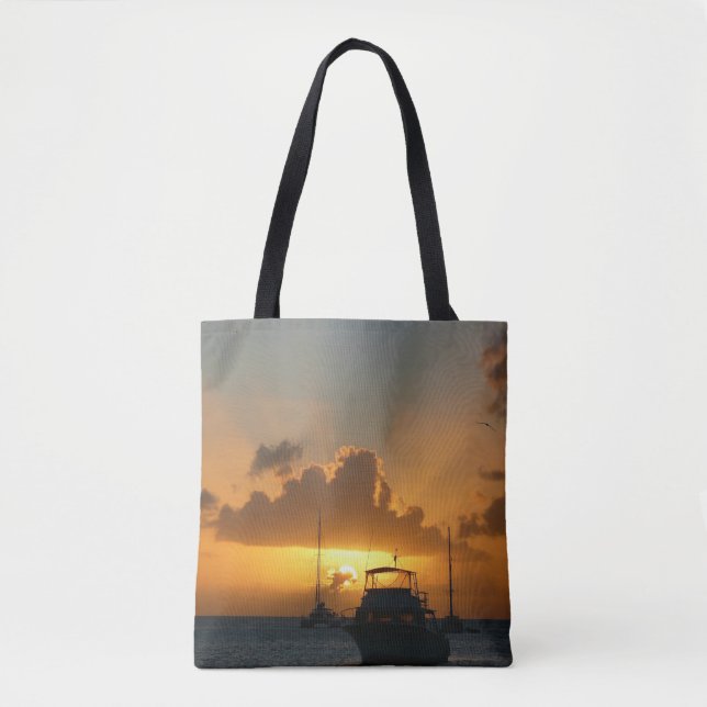 Tote Bag Navires et Sunset Tropical Seascape (Devant)