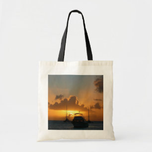 Tote Bag Navires et Sunset Tropical Seascape