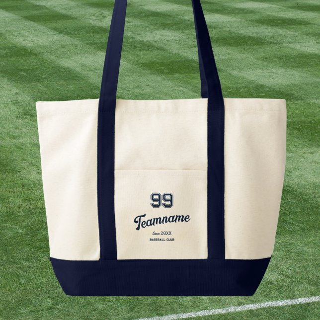 Tote Bag Navy Baseball Club Custom Player Numéro et nom d'é (Créateur téléchargé)