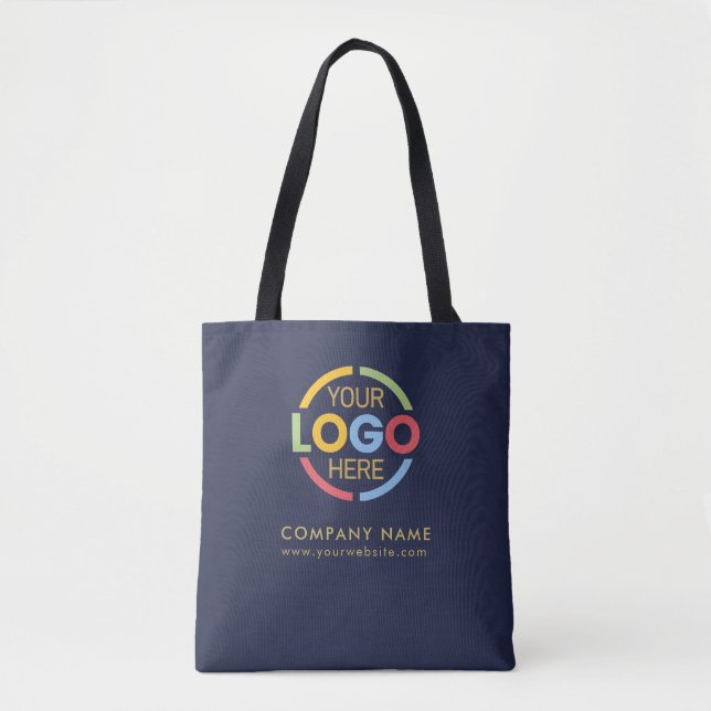 Tote Bag Navy Blue Business Company Logo Promotional Gift  (Devant)