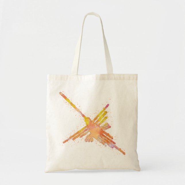 Tote Bag Nazca Lines Hummingbird Aquarelle Imprimer (Devant)