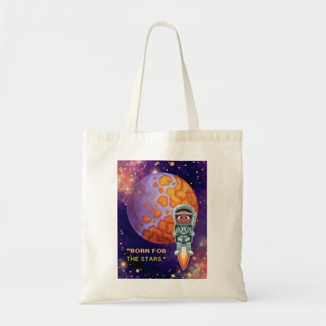 Tote Bag Né des étoiles, astronaute (Devant)