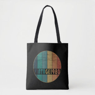Tote Bag Né en 1980 anniversaire vintage