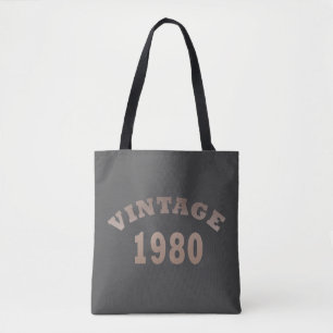 Tote Bag Né en 1980 élégant cadeau d'anniversaire moderne v