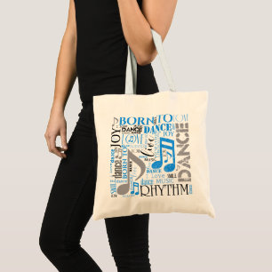 Tote Bag Né en Danse Bleu/Blanc ID277