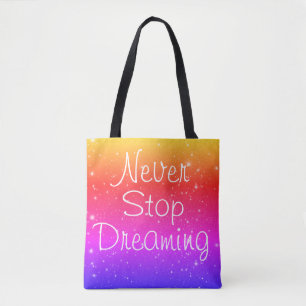 Tote Bag Ne jamais cesser de rêver Rainbow Stars