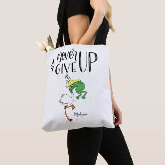 Tote Bag Ne jamais renoncer à la grenouille étouffer Pélica