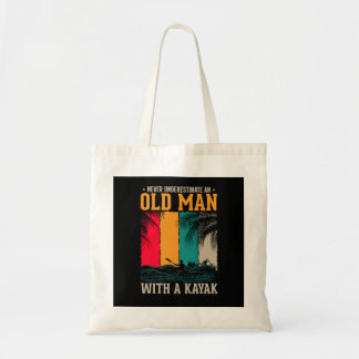 Tote Bag Ne jamais sous-estimer le vieil homme avec Kayak