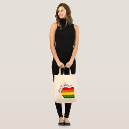 Tote Bag Ne pas cacher le coeur avec les couleurs arc-en-ci