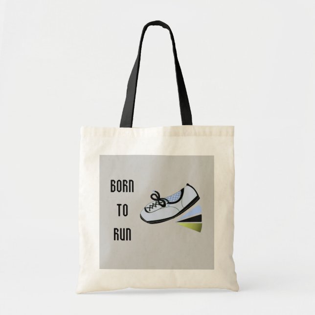Tote Bag Né pour courir (Devant)