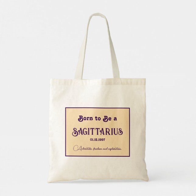 Tote Bag Né pour être un Sagittaire (Dos)