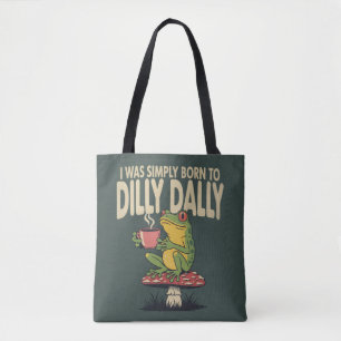 Tote Bag Né pour lambiner grenouille drôle vintage rétro