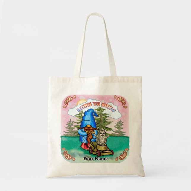 Tote Bag Né pour tondre gnome (Devant)