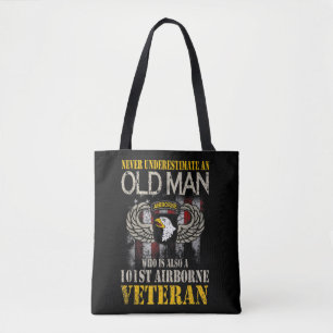 Tote Bag Ne sous-estimez jamais un vieil homme 101e Vete Ai