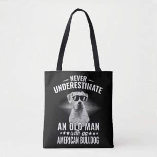 Tote Bag Ne sous-estimez jamais un vieil homme au taureau a