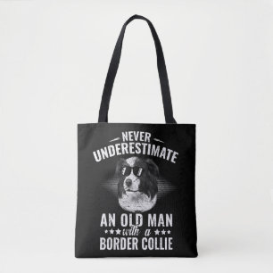 Tote Bag Ne sous-estimez jamais un vieil homme avec un coll