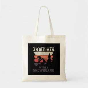 Tote Bag ne sous-estimez jamais un vieil homme avec un snow
