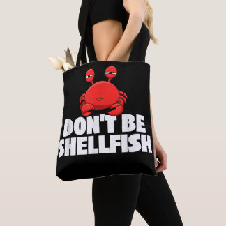Tote Bag Ne soyez pas Coquillages Crustacés Crabe Amoureux