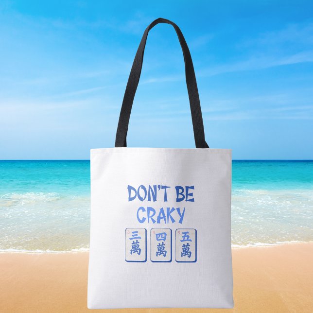 Tote Bag Ne soyez pas crétois Mahjong Blue (Créateur téléchargé)