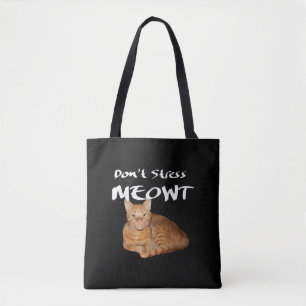 Tote Bag Ne stress pas Meowt - Orange Chat me stress Out