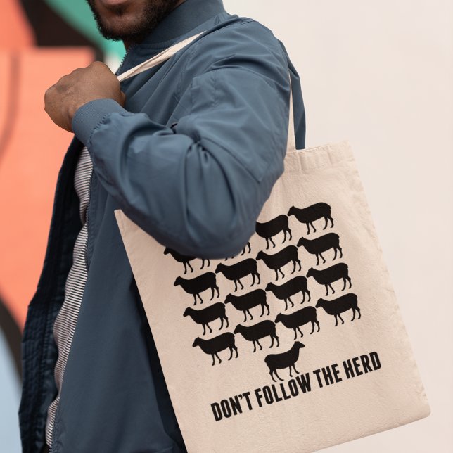 Tote Bag Ne suivez pas le troupeau de moutons - Soyez vous- (Créateur téléchargé)