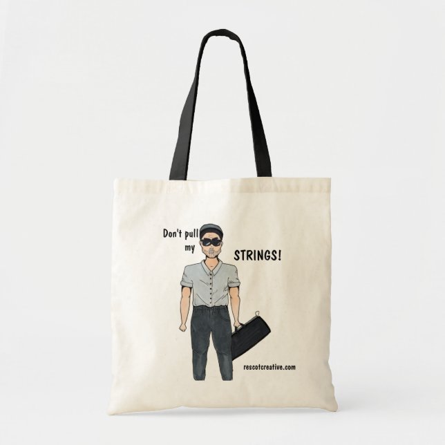 Tote Bag Ne tire pas mes cordes ! (Devant)