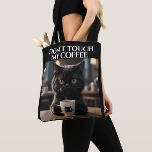 Tote Bag Ne touche pas mon café drôle