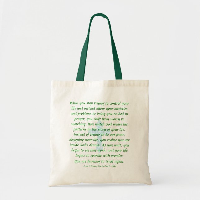 Tote Bag Ne vous inquiétez pas - priez et observez (Devant)